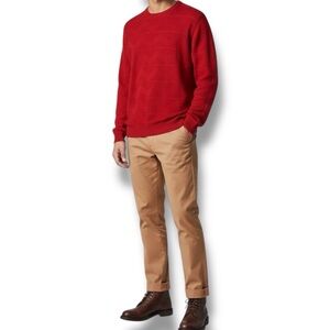 Christian Dior Vintage 80s Red Textured Geometric Knit Sweater Large